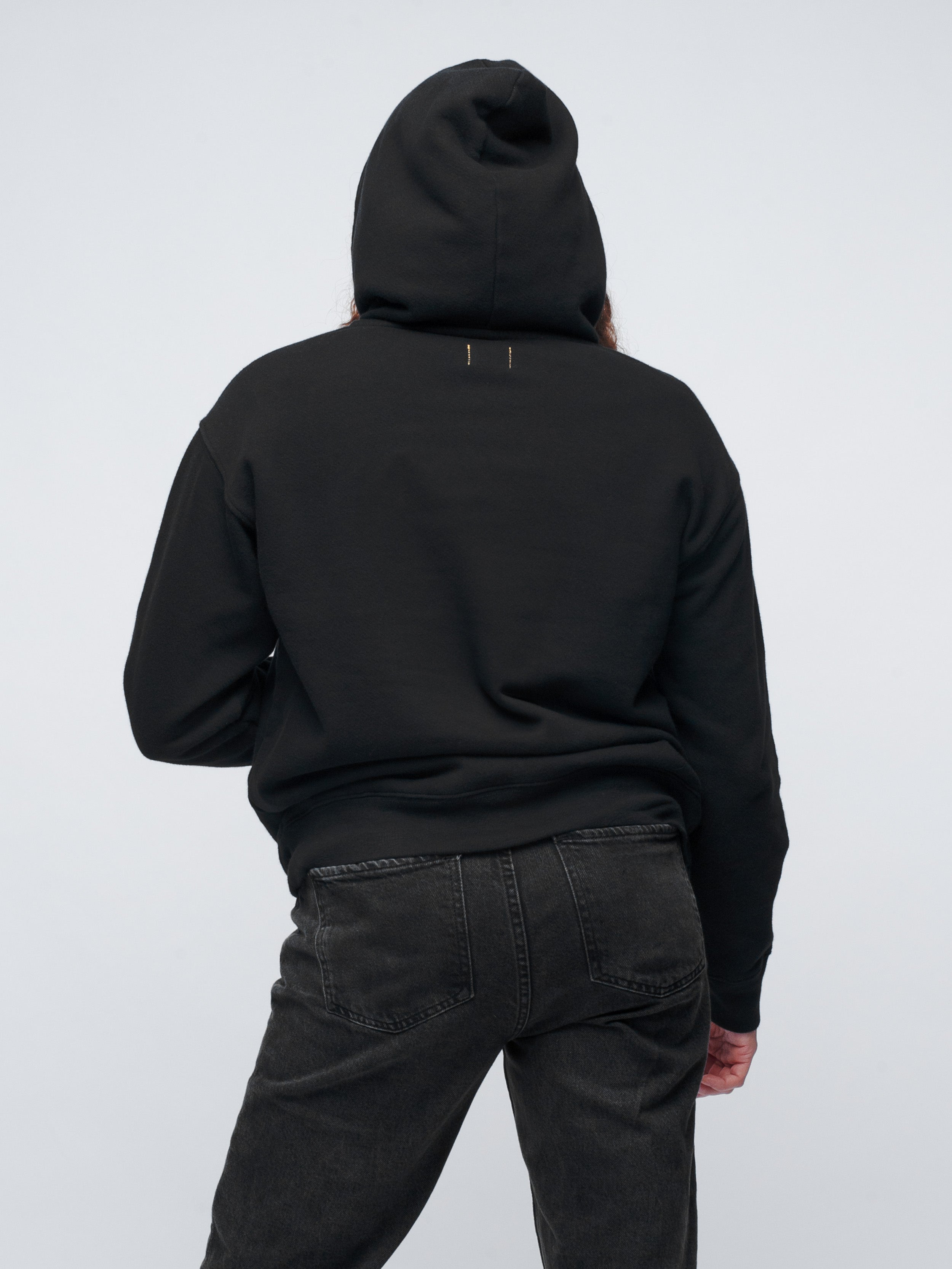 Organic Cotton Fleece Hoodie #color_black