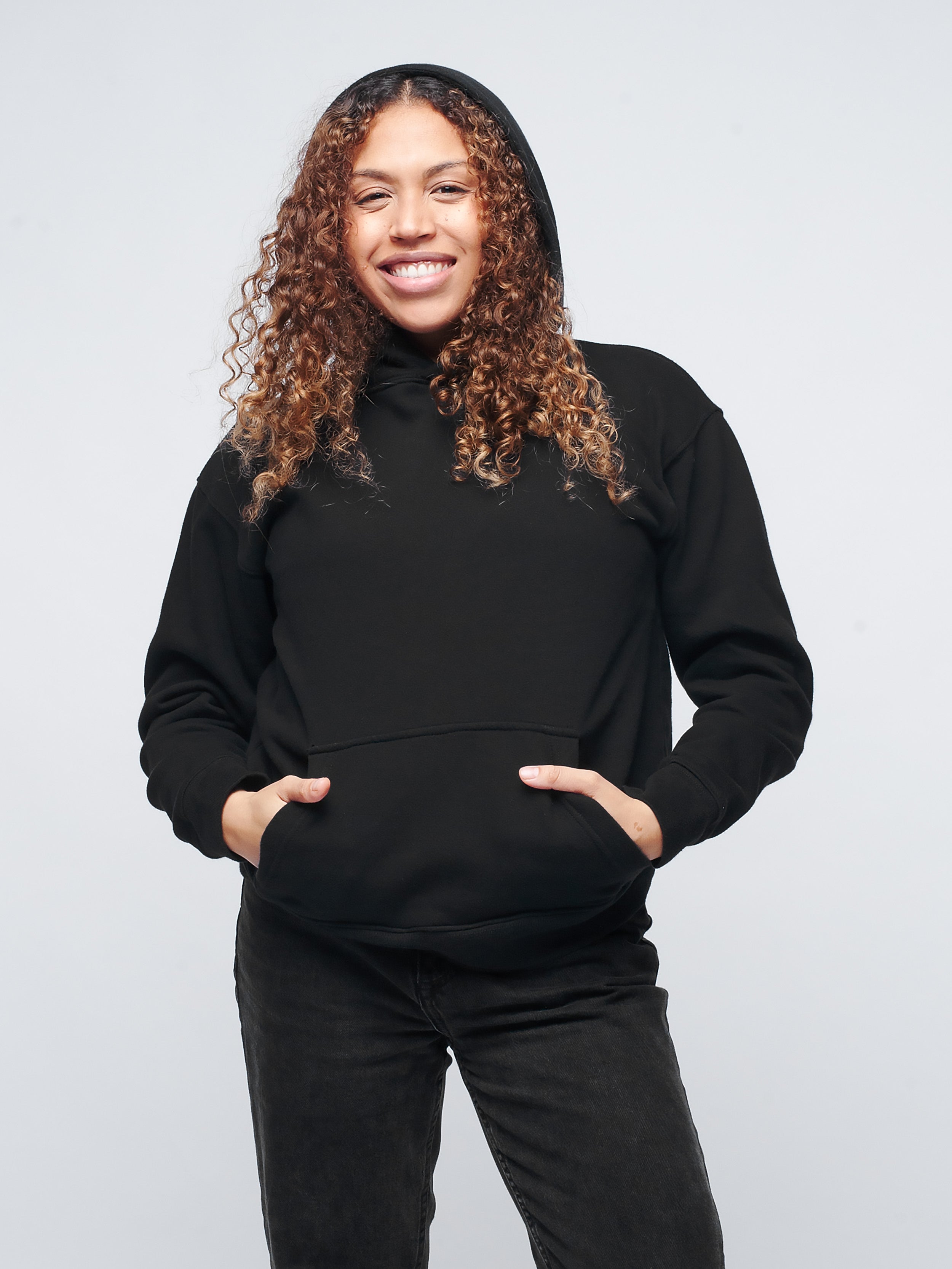 Organic Cotton Fleece Hoodie #color_black
