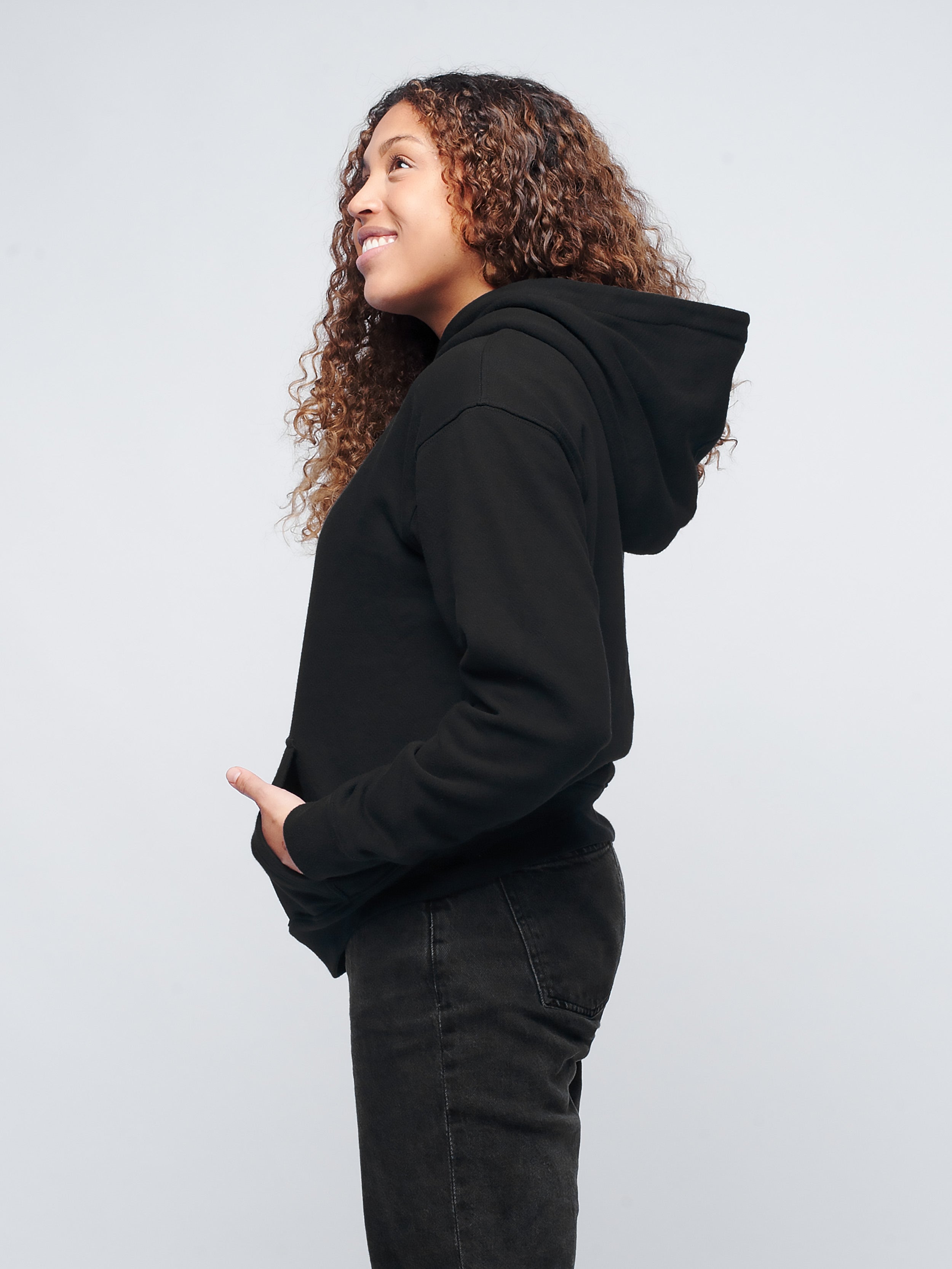 Organic Cotton Fleece Hoodie #color_black