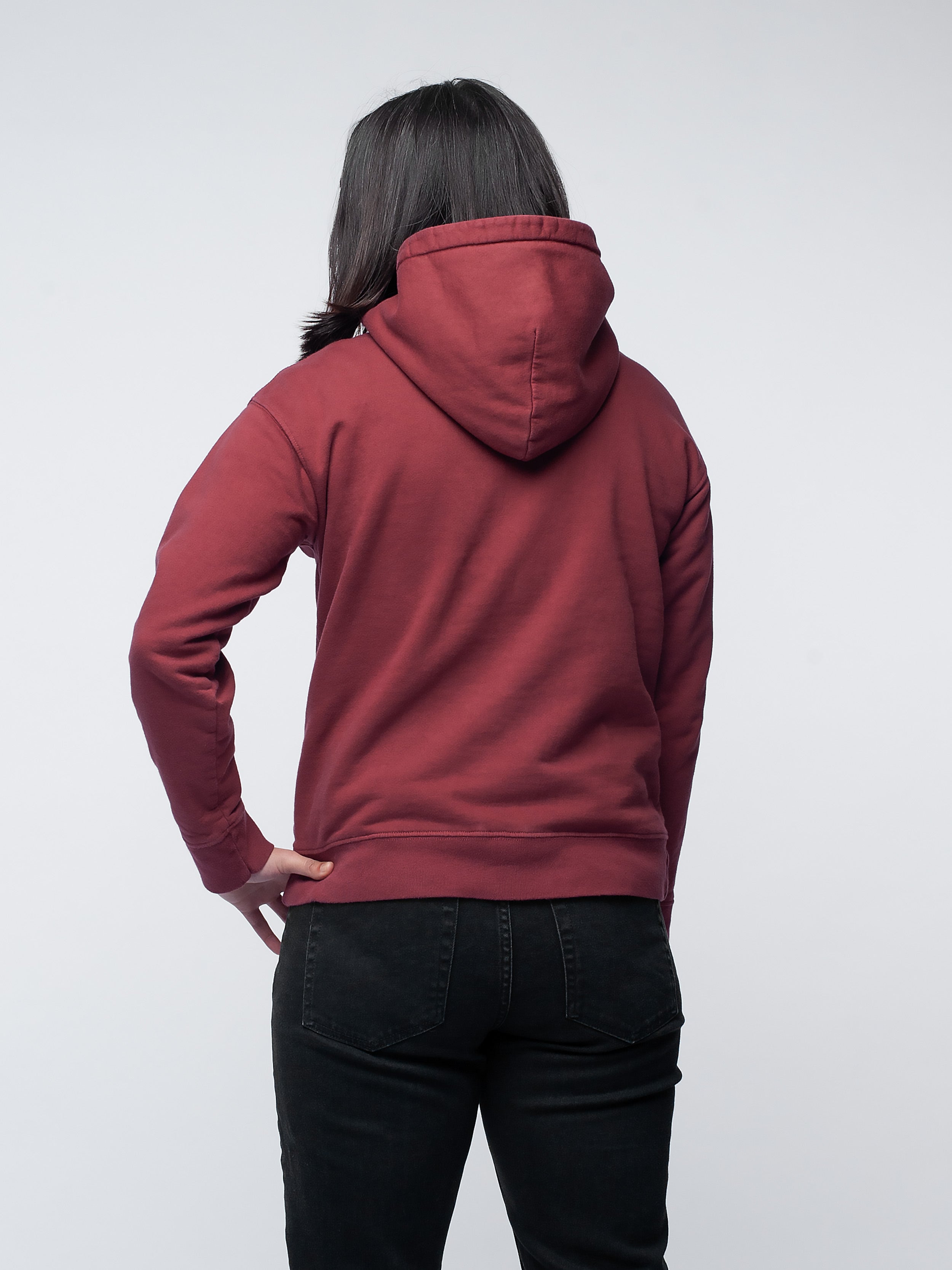 Organic Cotton Fleece Hoodie #color_maroon