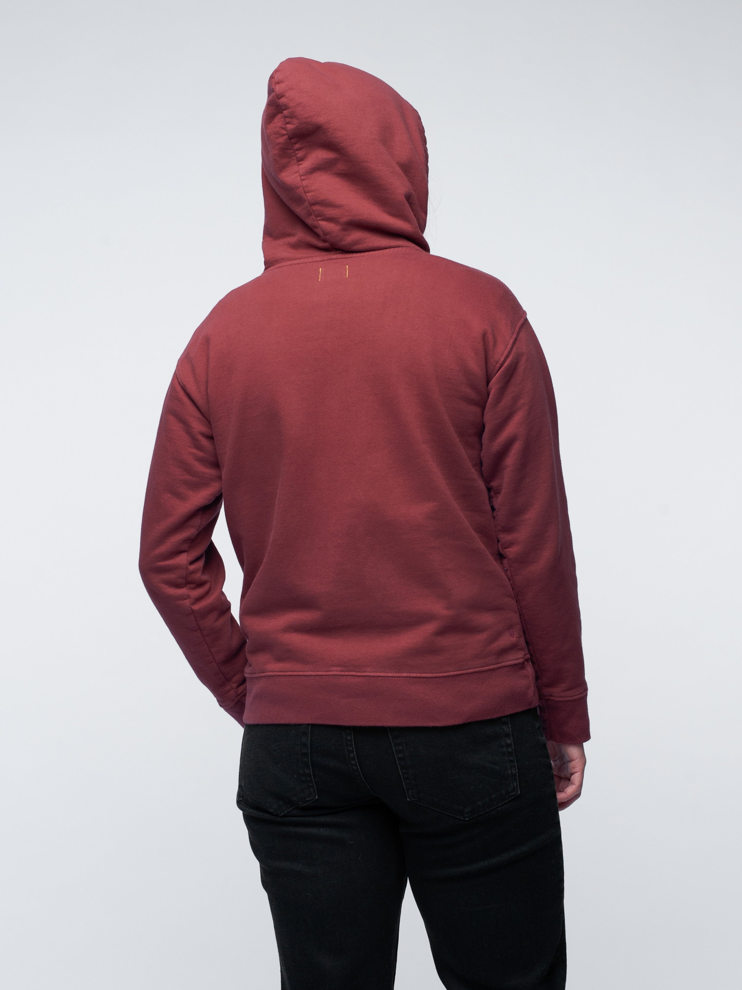 Organic Cotton Fleece Hoodie #color_maroon