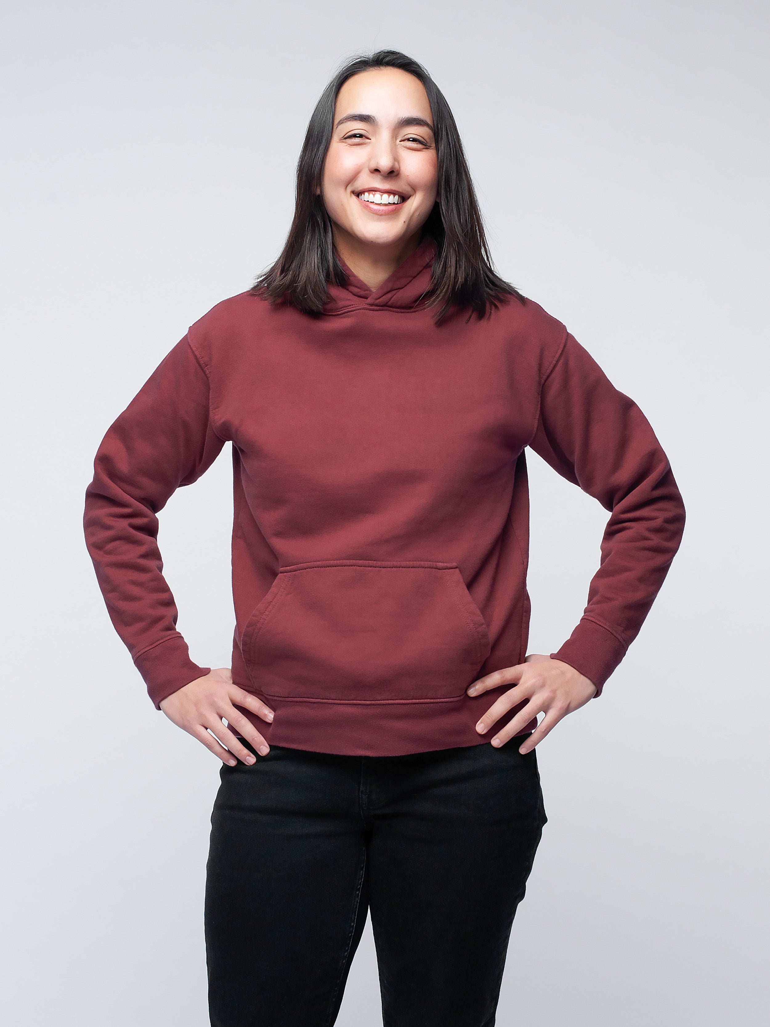 Organic Cotton Fleece Hoodie #color_maroon