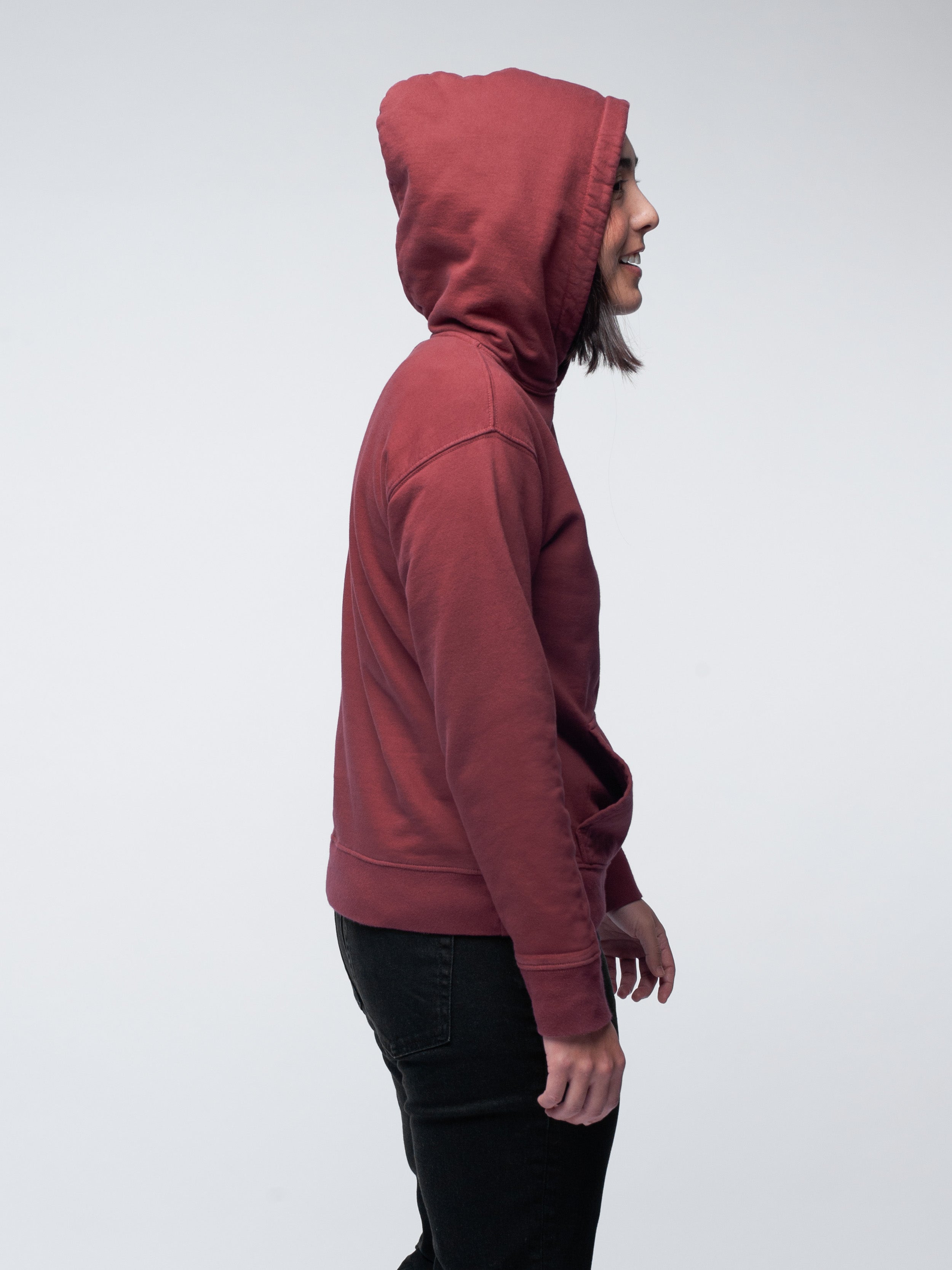Organic Cotton Fleece Hoodie #color_maroon