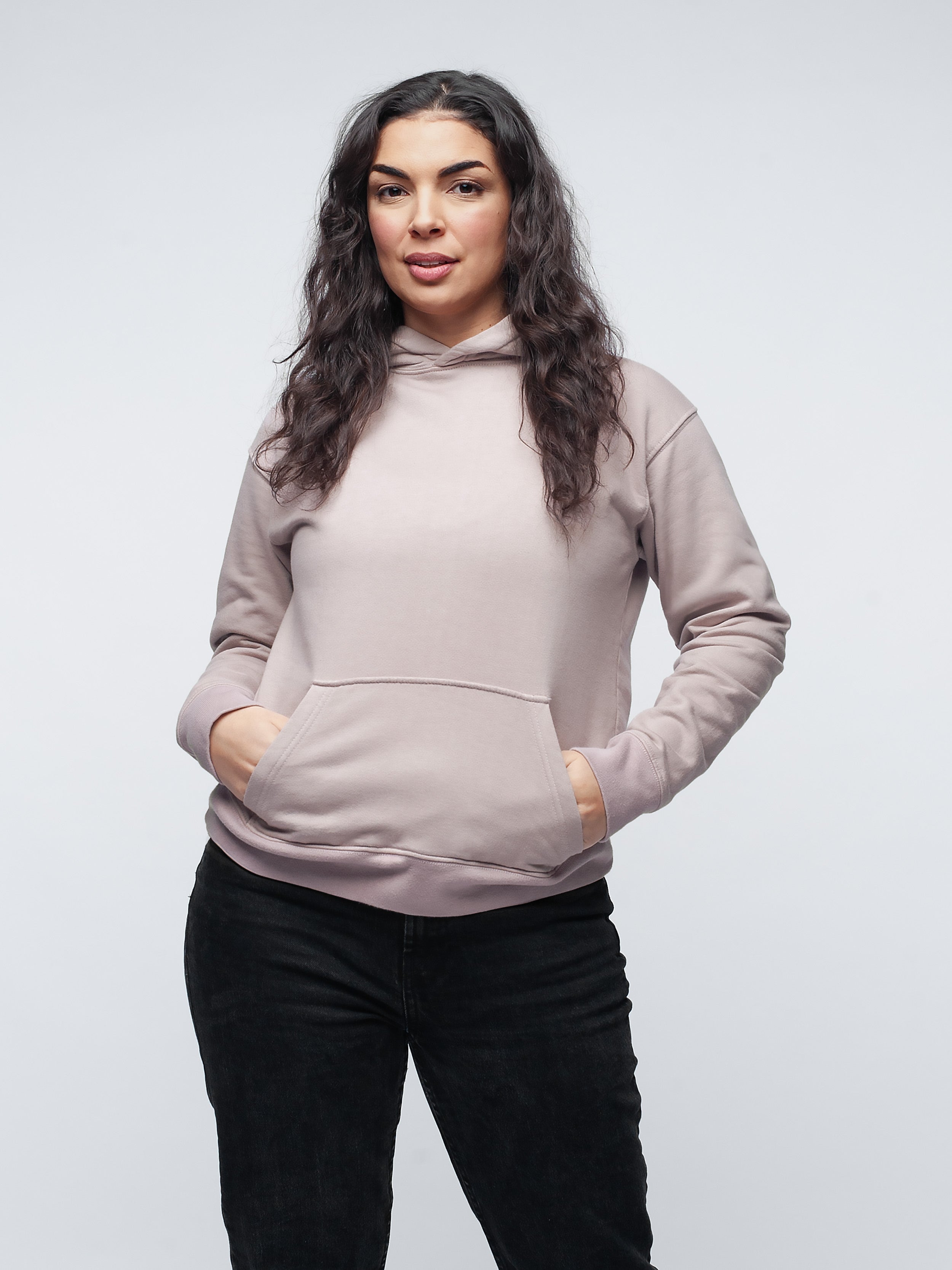 Organic Cotton Fleece Hoodie #color_mauve