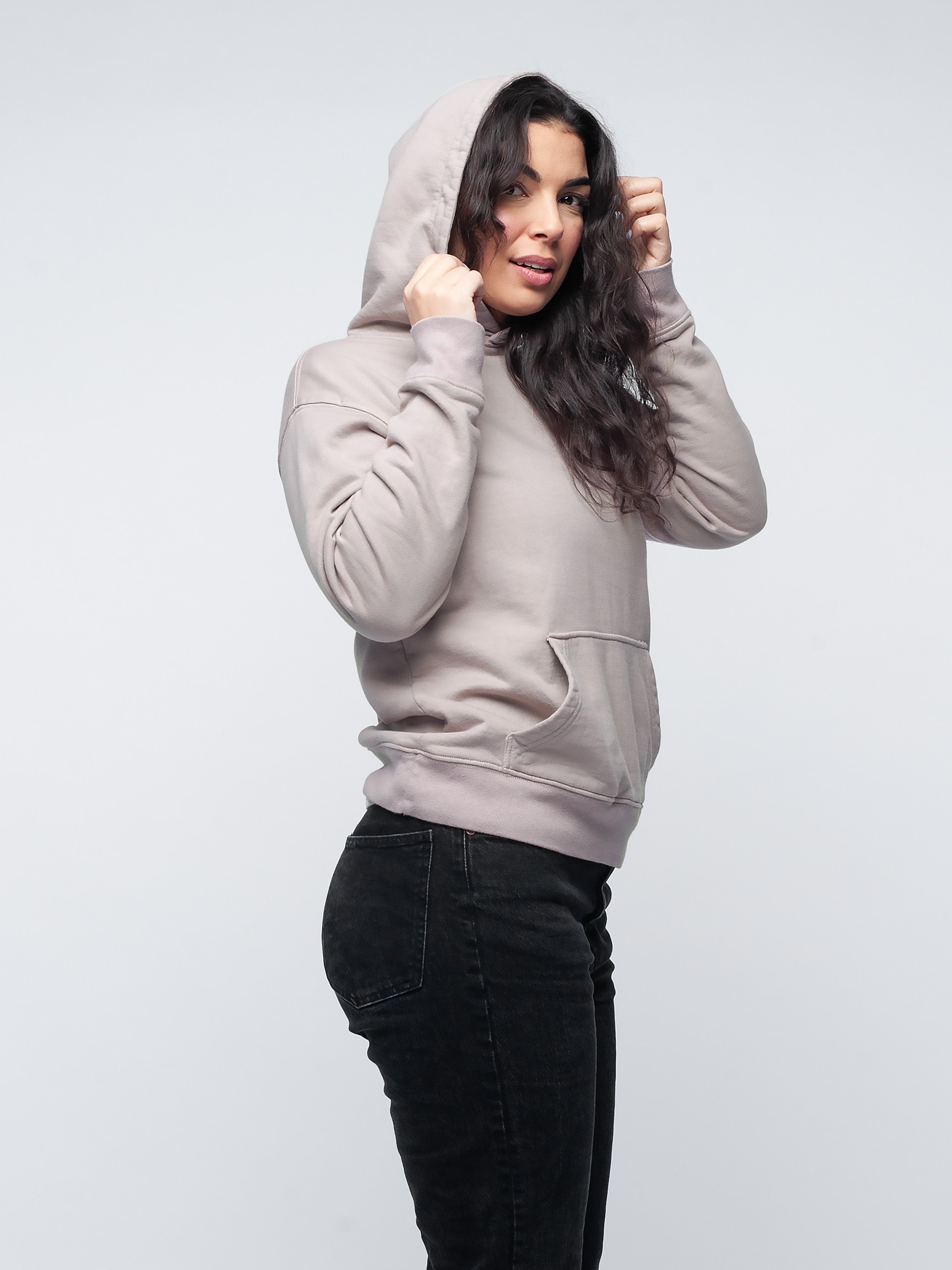 Organic Cotton Fleece Hoodie #color_mauve